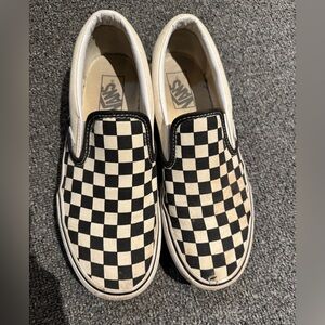 Vans Slip-On Black & White Checkerboard Shoes - Men’s Size 7.5 Women’s Size 9